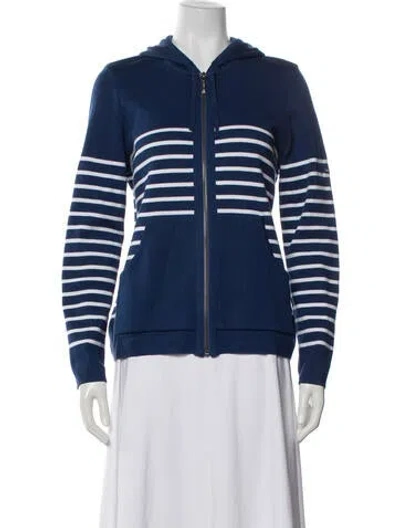 Pre-owned Saint James Striped Crew Neck Hoodie In Blue