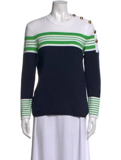 Pre-owned Saint James Striped Crew Neck Sweater In Blue