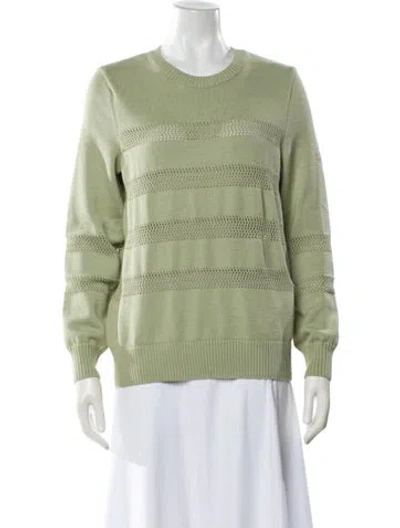 Pre-owned Saint James Striped Crew Neck Sweater In Green