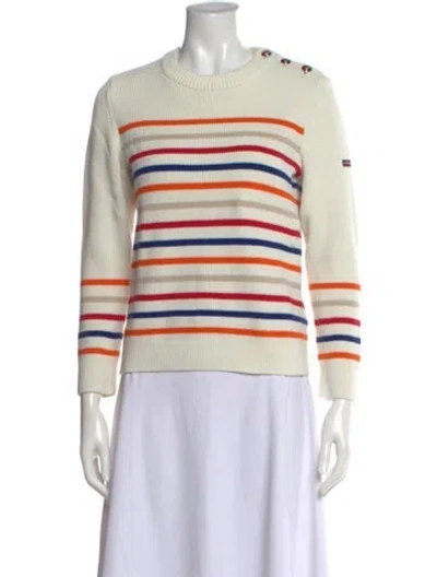 Pre-owned Saint James Striped Crew Neck Sweater In Neutral