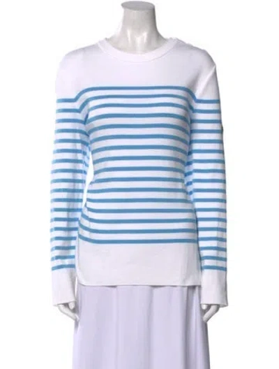 Pre-owned Saint James Striped Crew Neck Sweater In White