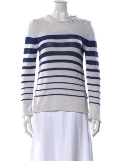 Pre-owned Saint James Striped Crew Neck Sweater In White