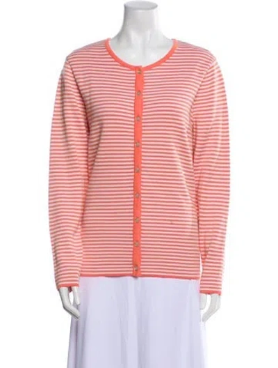 Pre-owned Saint James Striped Crew Neck Sweatshirt In Pink