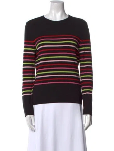 Pre-owned Saint James Striped Crew Neck Sweatshirt In Purple