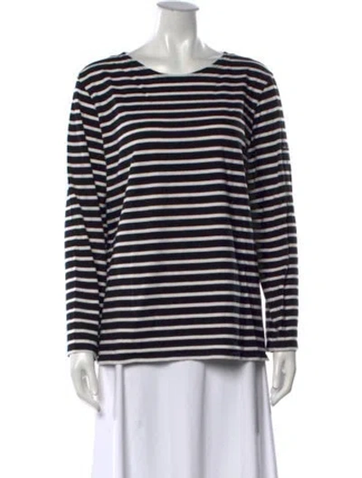 Pre-owned Saint James Striped Crew Neck Top In Black