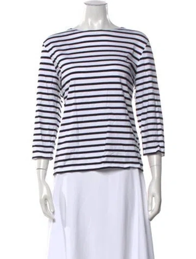 Pre-owned Saint James Striped Crew Neck Top In Black/white