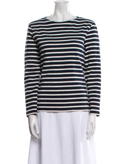 Pre-owned Saint James Striped Crew Neck Top In Blue