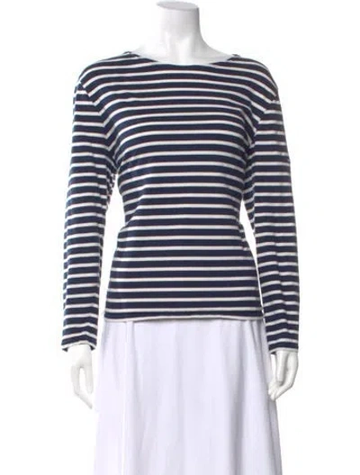 Pre-owned Saint James Striped Crew Neck Top In Blue