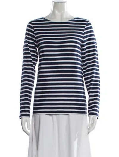 Pre-owned Saint James Striped Crew Neck Top In Blue