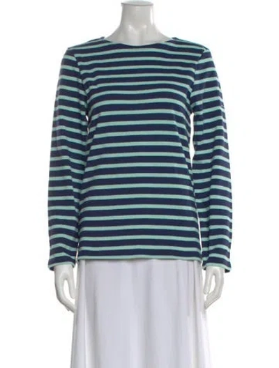 Pre-owned Saint James Striped Crew Neck Top In Blue