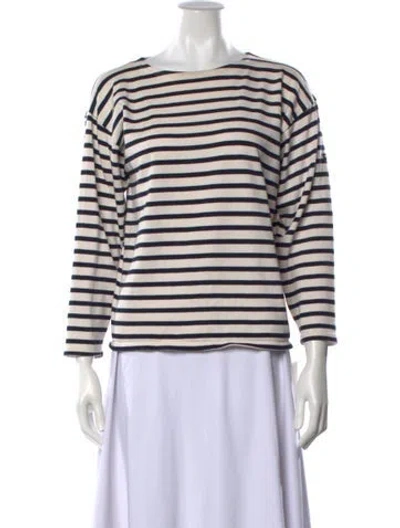 Pre-owned Saint James Striped Crew Neck Top In Blue