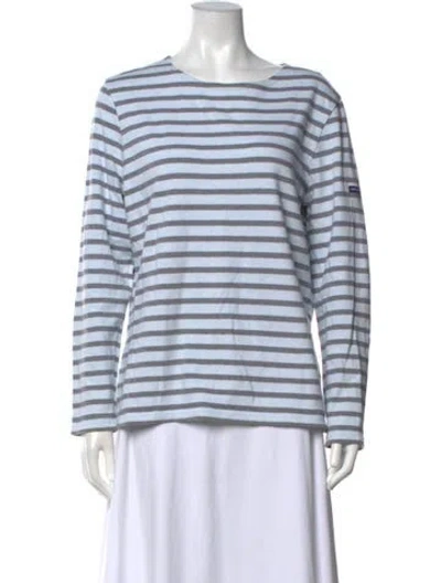 Pre-owned Saint James Striped Crew Neck Top In Blue