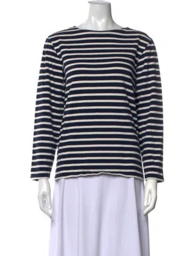 Pre-owned Saint James Striped Crew Neck Top In Blue