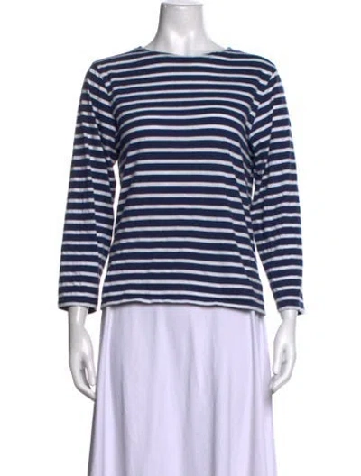 Pre-owned Saint James Striped Crew Neck Top In Blue