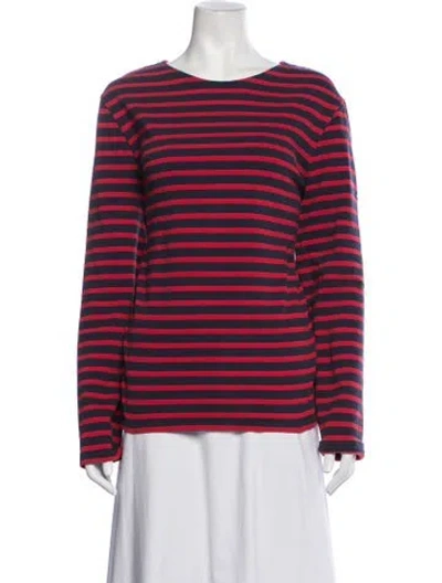 Pre-owned Saint James Striped Crew Neck Top In Blue