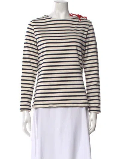 Pre-owned Saint James Striped Crew Neck Top In Blue/neutrals