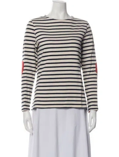 Pre-owned Saint James Striped Crew Neck Top In Blue/neutrals
