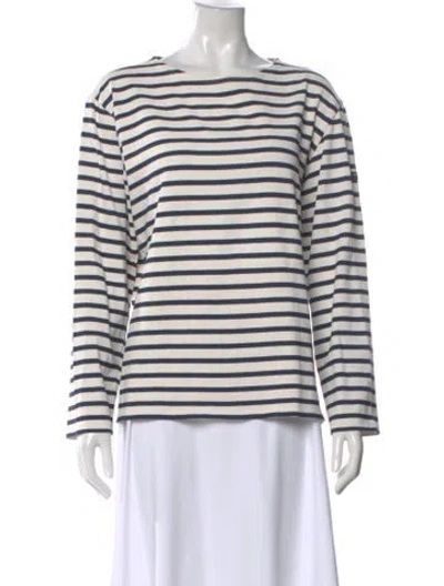 Pre-owned Saint James Striped Crew Neck Top In Neutral
