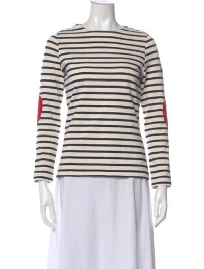 Pre-owned Saint James Striped Crew Neck Top In Neutral