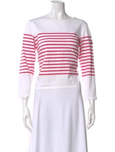 Pre-owned Saint James Striped Crew Neck Top In Neutral