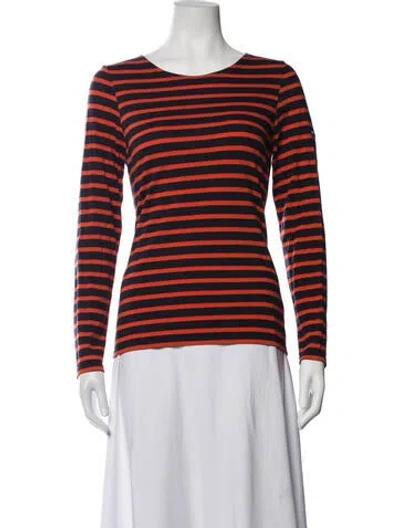 Pre-owned Saint James Striped Crew Neck Top In Orange
