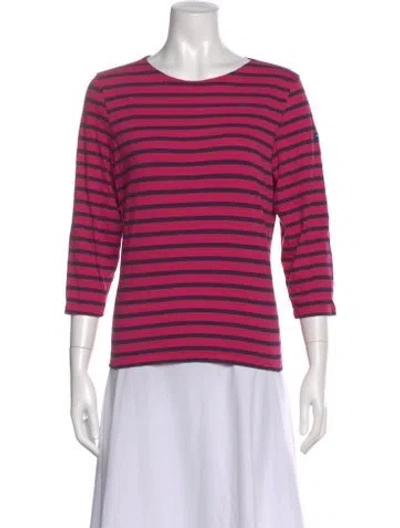 Pre-owned Saint James Striped Crew Neck Top In Pink