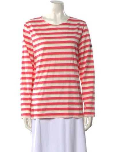 Pre-owned Saint James Striped Crew Neck Top In Pink