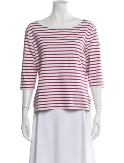 Pre-owned Saint James Striped Crew Neck Top In Pink
