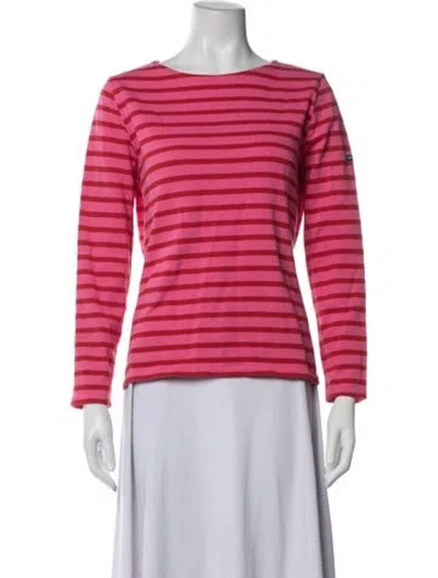 Pre-owned Saint James Striped Crew Neck Top In Pink