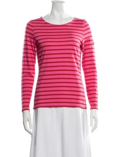 Pre-owned Saint James Striped Crew Neck Top In Pink