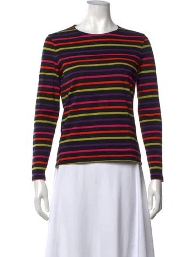 Pre-owned Saint James Striped Crew Neck Top In Purple