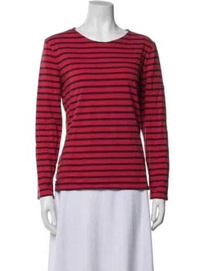 Pre-owned Saint James Striped Crew Neck Top In Red