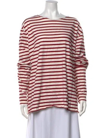 Pre-owned Saint James Striped Crew Neck Top In Red