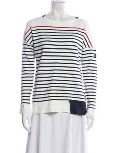 Pre-owned Saint James Striped Crew Neck Top W/ Tags In Neutral