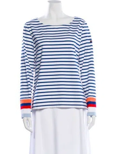 Pre-owned Saint James Striped Crew Neck Top W/ Tags In White