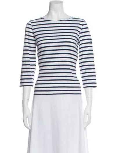 Pre-owned Saint James Striped Crew Neck Top In White