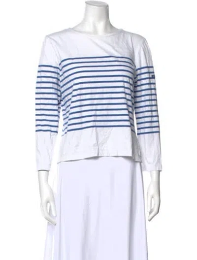 Pre-owned Saint James Striped Crew Neck Top In White
