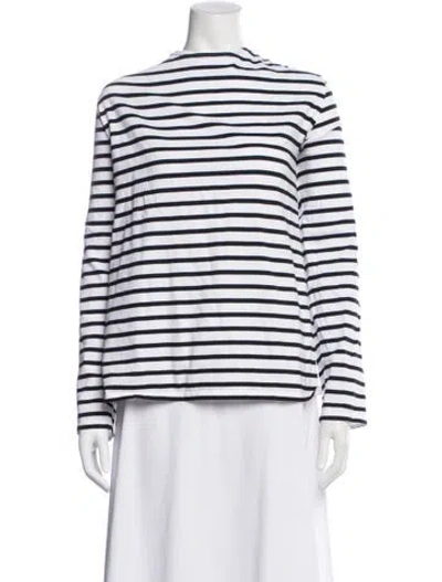 Pre-owned Saint James Striped Crew Neck Top In White
