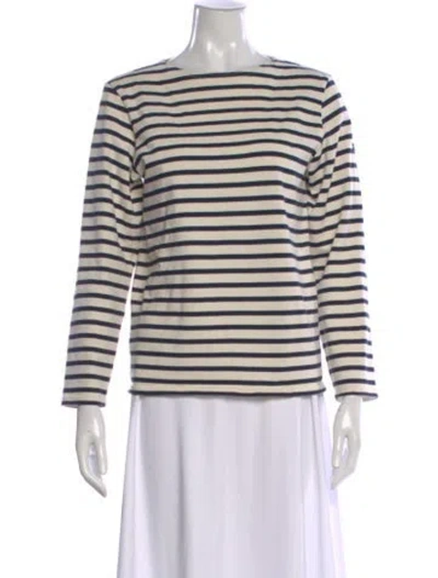 Pre-owned Saint James Striped Crew Neck Top In White