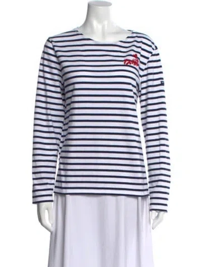 Pre-owned Saint James Striped Crew Neck Top In White