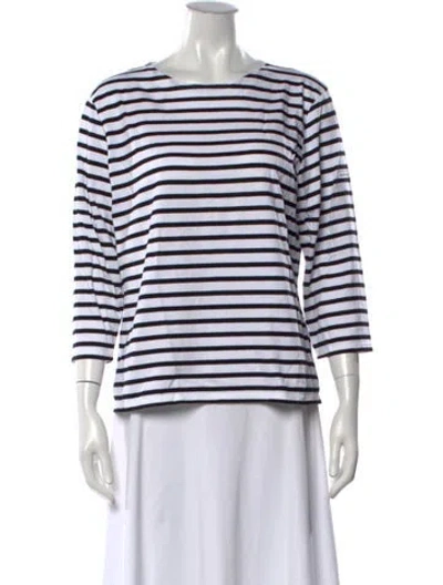 Pre-owned Saint James Striped Crew Neck Top In White