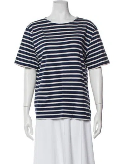 Pre-owned Saint James Striped Crew Neck T-shirt In Blue