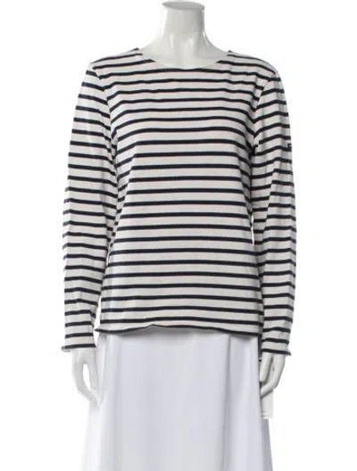 Pre-owned Saint James Striped Crew Neck T-shirt In Blue