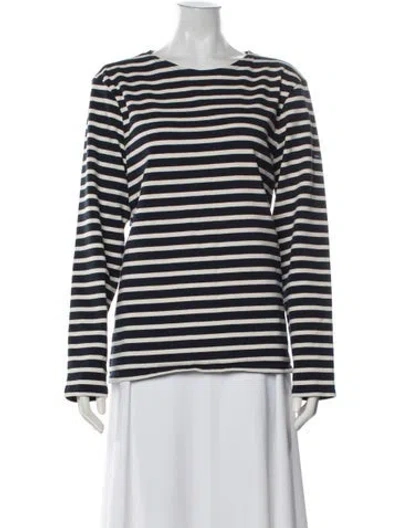 Pre-owned Saint James Striped Crew Neck T-shirt In Blue