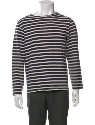 Pre-owned Saint James Striped Crew Neck T-shirt In Blue