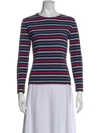 Pre-owned Saint James Striped Crew Neck T-shirt In Blue