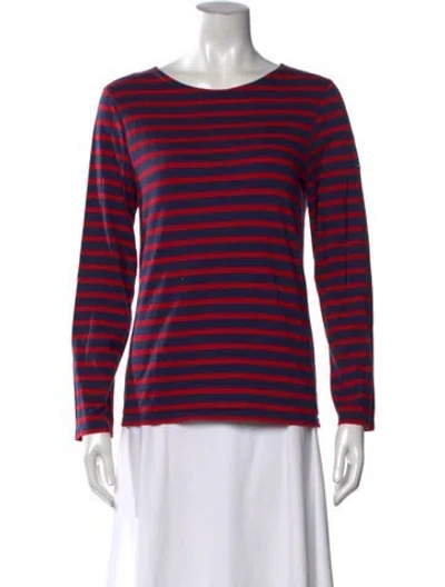 Pre-owned Saint James Striped Crew Neck T-shirt In Blue