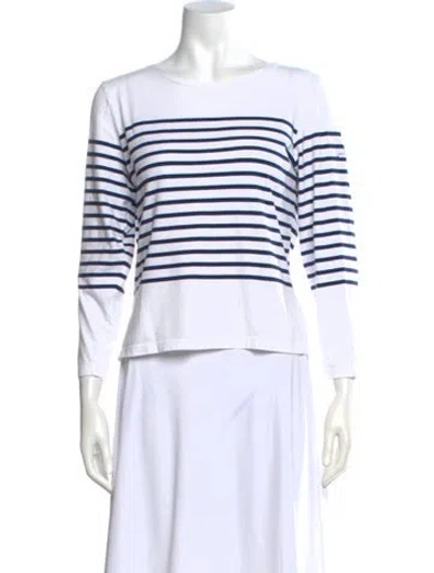 Pre-owned Saint James Striped Crew Neck T-shirt In Blue
