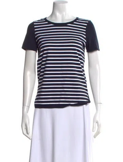 Pre-owned Saint James Striped Crew Neck T-shirt In Blue