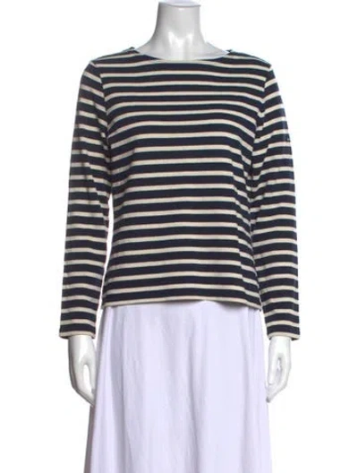 Pre-owned Saint James Striped Crew Neck T-shirt In Blue
